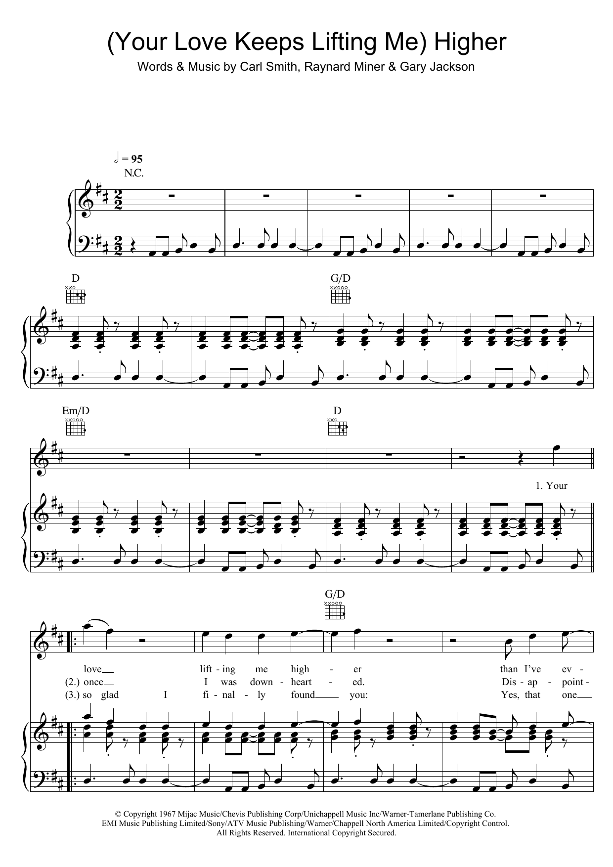 Jackie Wilson (Your Love Keeps Lifting Me) Higher And Higher sheet music notes and chords. Download Printable PDF.