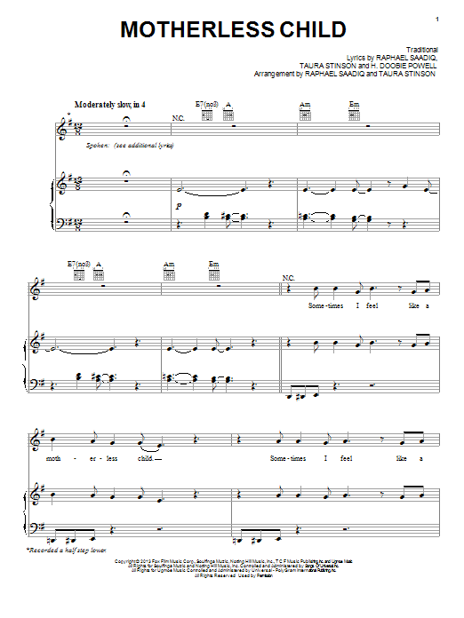 Learn to play Jacob Latimore Motherless Child sheet music for Piano, Vocal & Guitar Chords (Right-Hand Melody) in minutes. Price: 7.8900$ Jacob Latimore Motherless Child sheet music notes and chords arranged for Piano, Vocal & Guitar Chords (Right-Hand Melody)