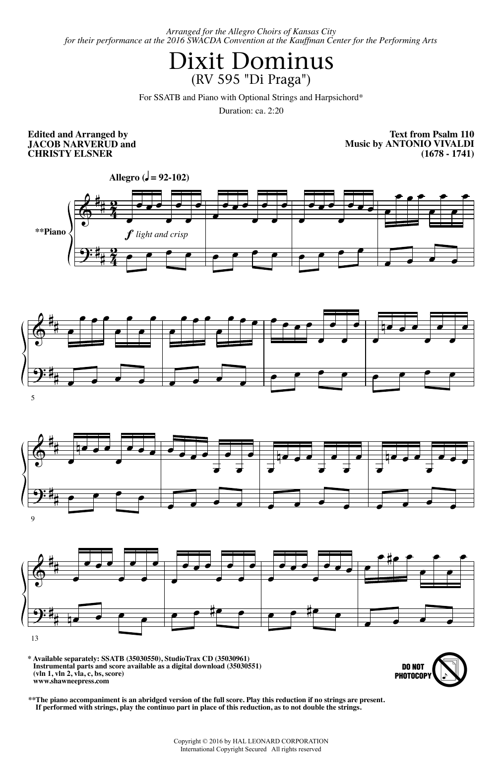 Learn to play Jacob Narverud Dixit Dominus (RV 595 Jacob Narverud Dixit Dominus (RV 595