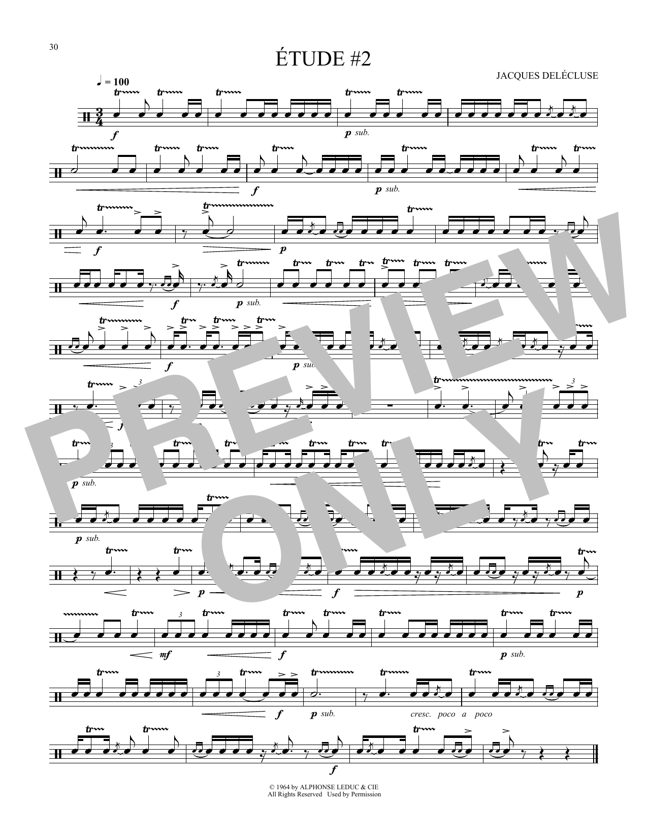 Jacques Delecluse Etude #2 sheet music notes and chords. Download Printable PDF.