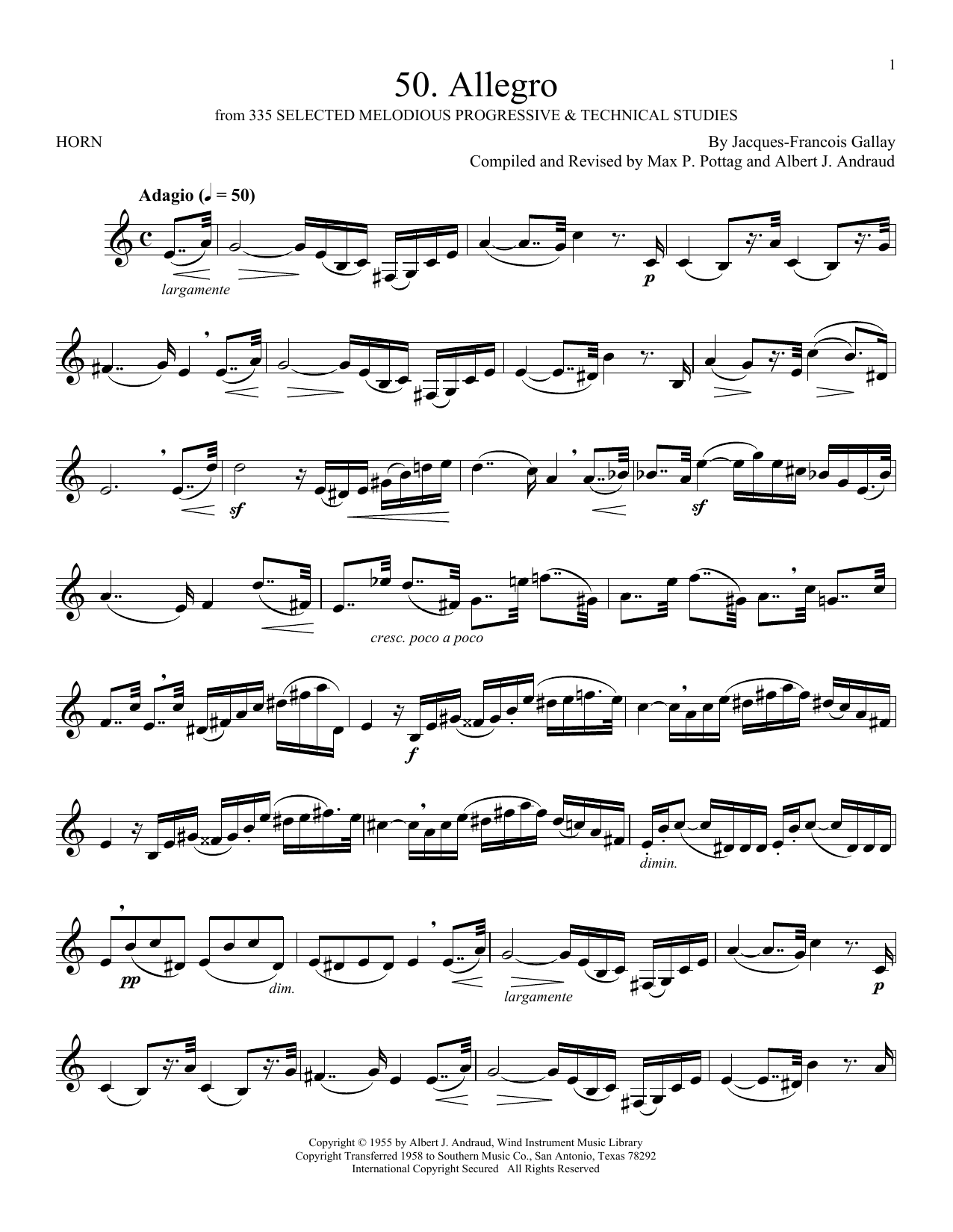 Jacques-Francois Gallay Etude No. 70 sheet music notes and chords. Download Printable PDF.