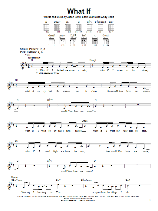 Jadon Lavik What If sheet music notes and chords. Download Printable PDF.