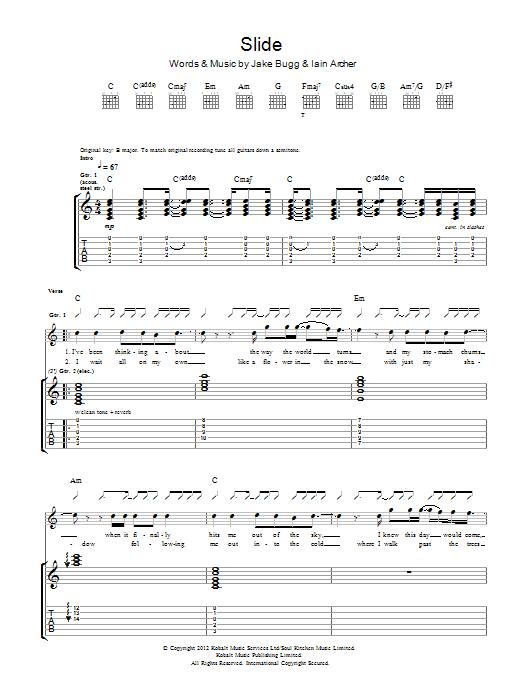 Learn to play Jake Bugg Slide sheet music for Guitar Tab in minutes. Price: 7.8900$ Jake Bugg Slide sheet music notes and chords arranged for Guitar Tab