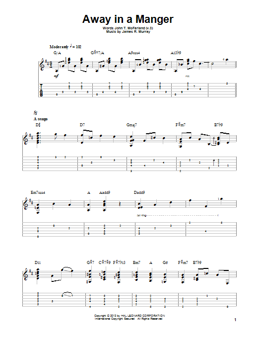 Jake Reichbart Away In A Manger sheet music notes and chords. Download Printable PDF.