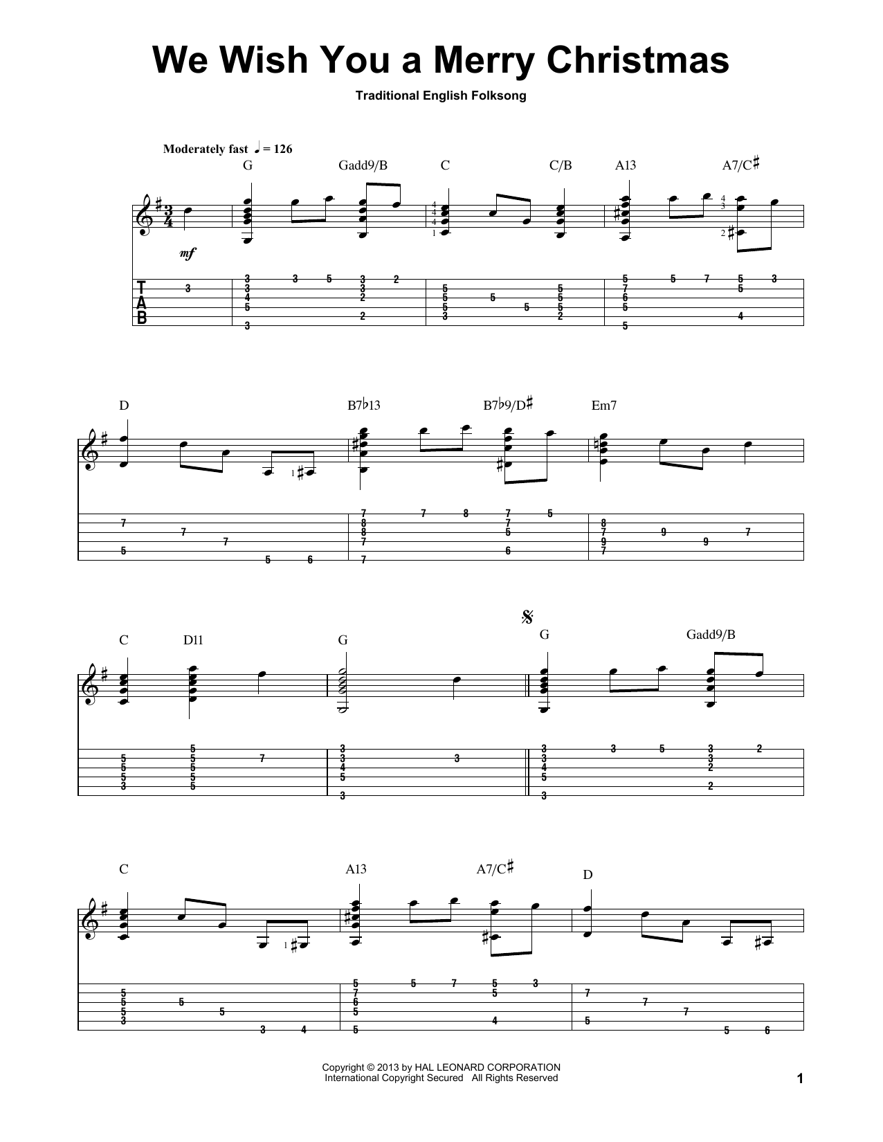 Jake Reichbart We Wish You A Merry Christmas sheet music notes and chords. Download Printable PDF.