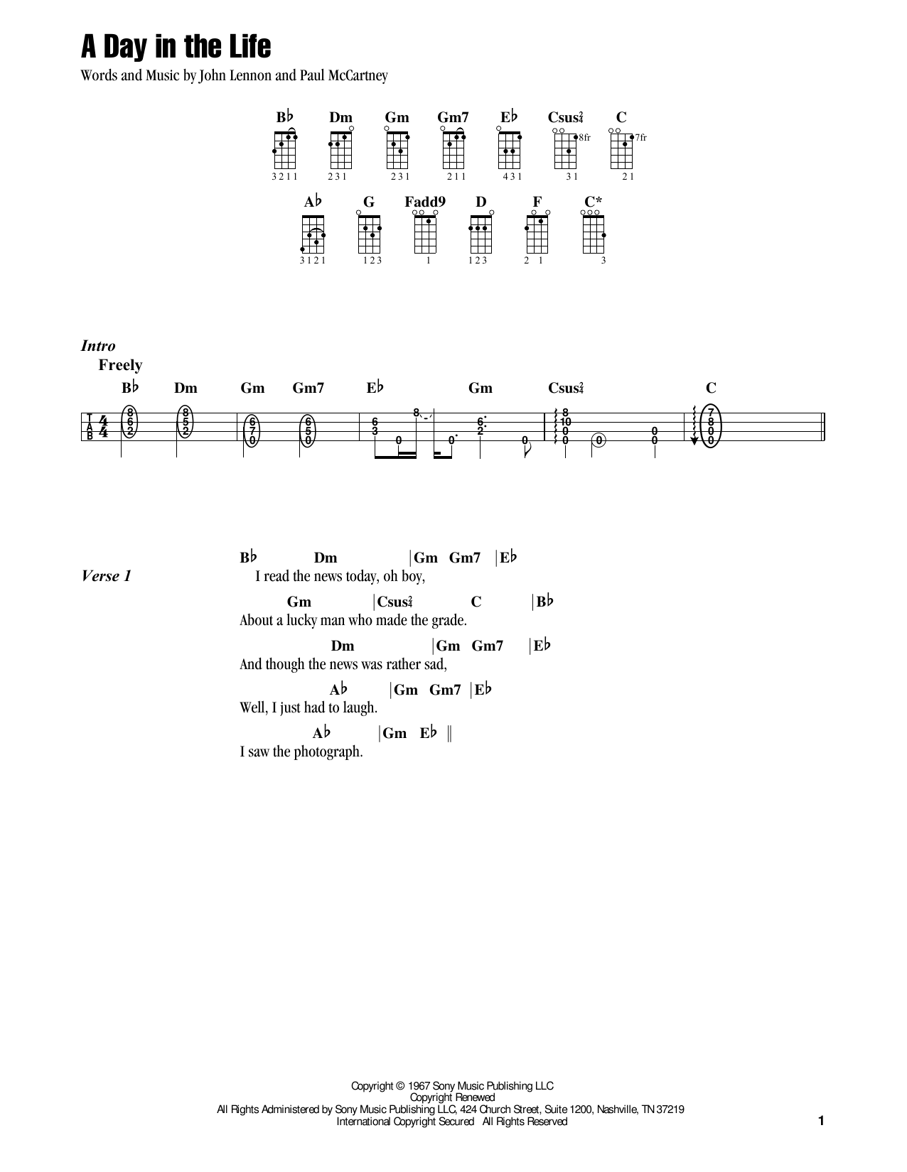 Learn to play Jake Shimabukuro A Day In The Life (feat. Jon Anderson) sheet music for Ukulele in minutes. Price: 5.9900$ Jake Shimabukuro A Day In The Life (feat. Jon Anderson) sheet music notes and chords arranged for Ukulele