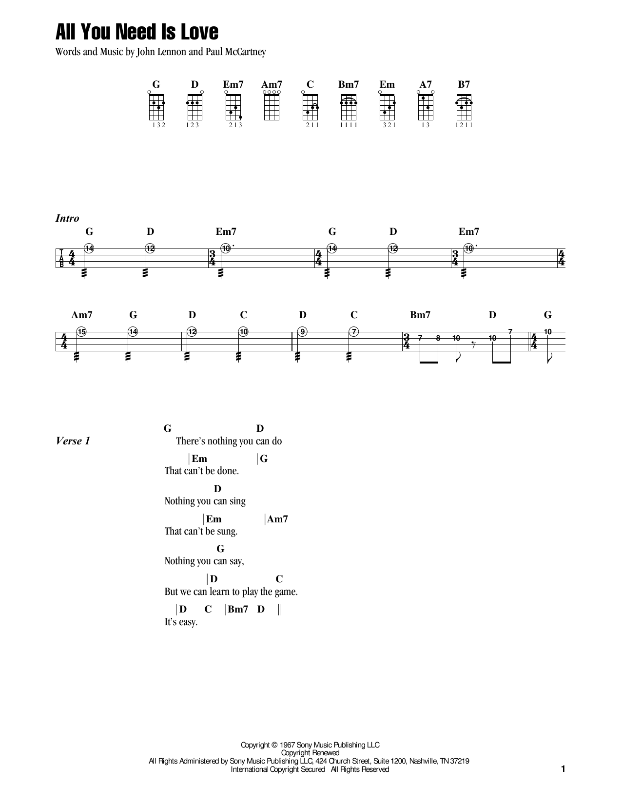 Learn to play Jake Shimabukuro All You Need Is Love (feat. Ziggy Marley) sheet music for Ukulele in minutes. Price: 5.9900$ Jake Shimabukuro All You Need Is Love (feat. Ziggy Marley) sheet music notes and chords arranged for Ukulele