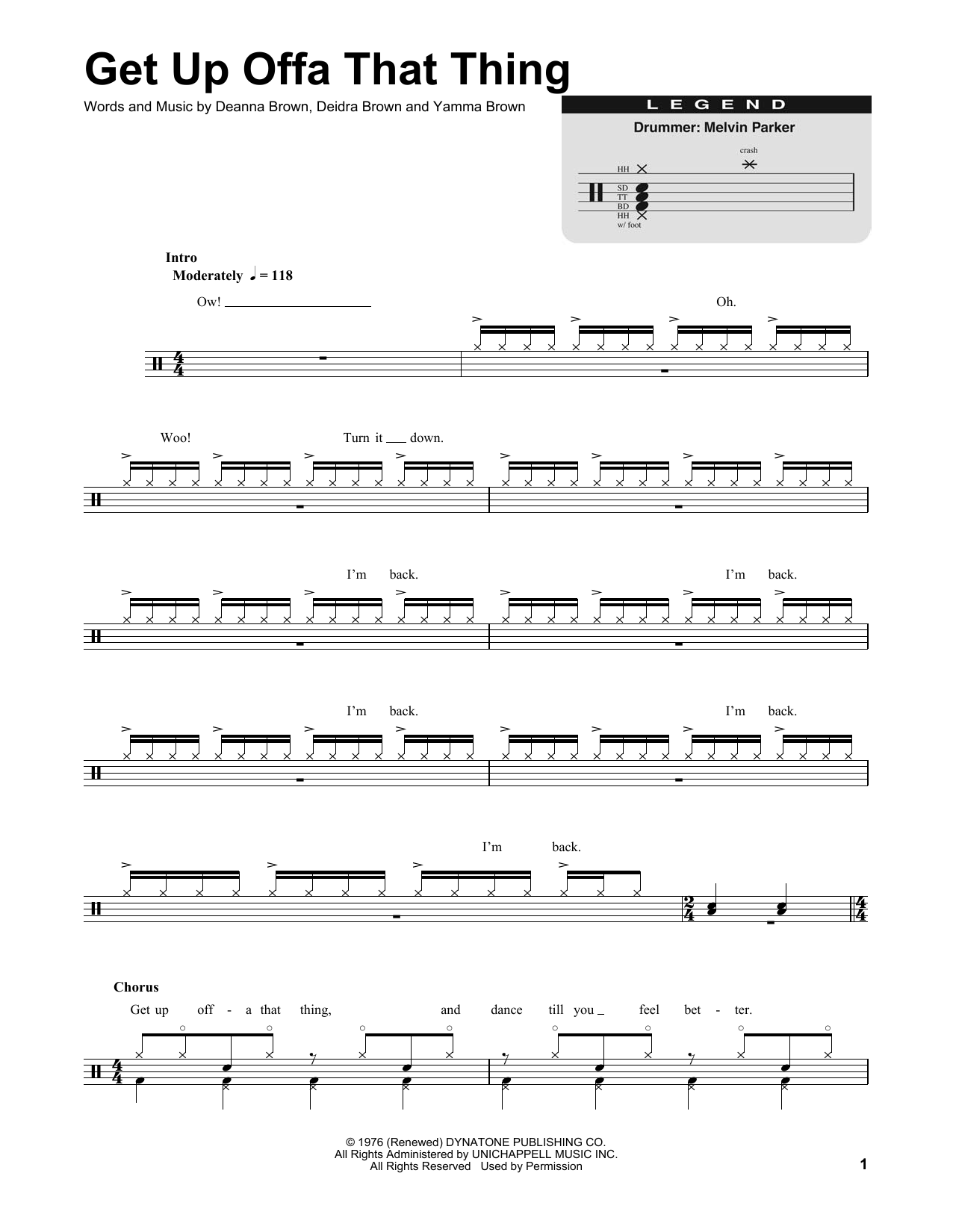 James Brown Get Up Offa That Thing sheet music notes and chords. Download Printable PDF.