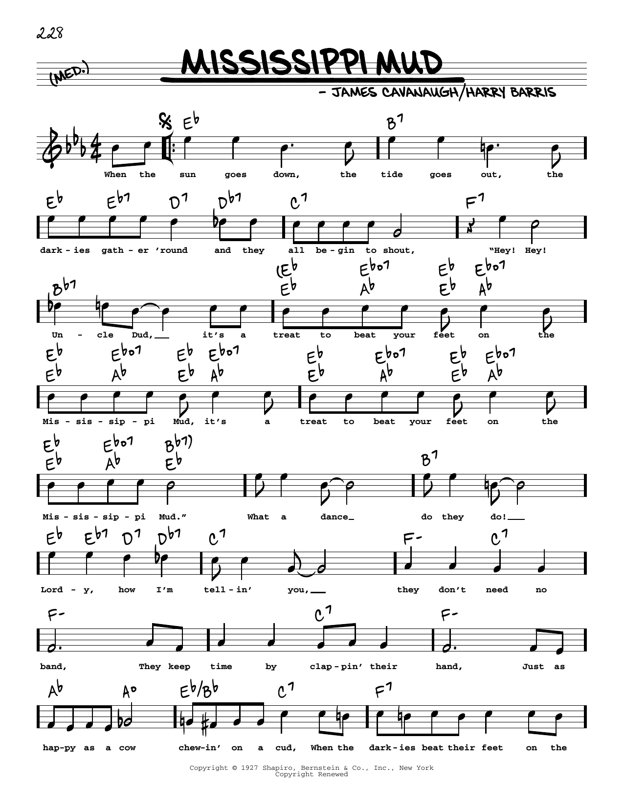 James Cavanaugh Mississippi Mud (arr. Robert Rawlins) sheet music notes and chords. Download Printable PDF.