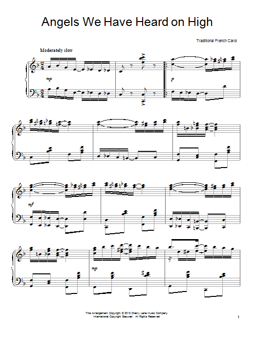 Learn to play Traditional Carol Angels We Have Heard On High sheet music for Piano Solo in minutes. Price: 7.8900$ Traditional Carol Angels We Have Heard On High sheet music notes and chords arranged for Piano Solo