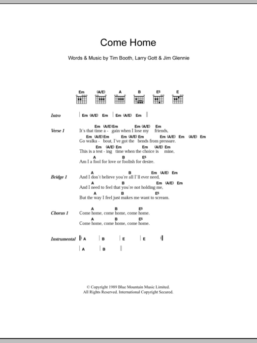 James Come Home sheet music notes and chords. Download Printable PDF.