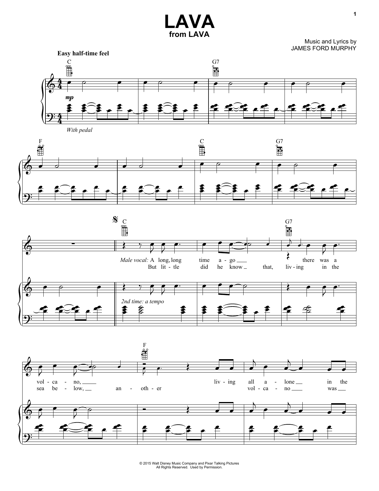 James Ford Murphy Lava sheet music notes and chords. Download Printable PDF.