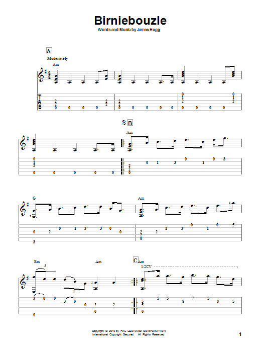 Learn to play James Hogg Birniebouzle sheet music for Solo Guitar in minutes. Price: 7.8900$ James Hogg Birniebouzle sheet music notes and chords arranged for Solo Guitar