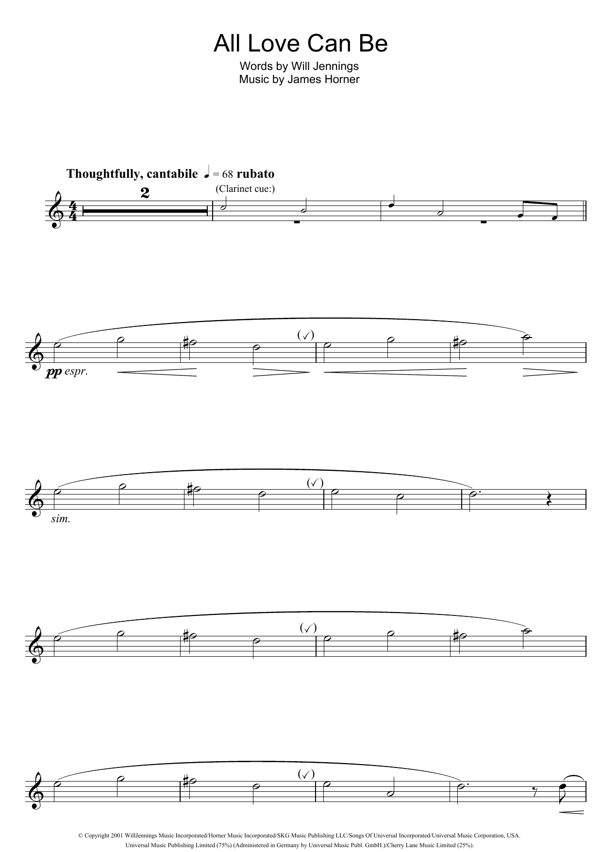 James Horner All Love Can Be (from A Beautiful Mind) sheet music notes and chords. Download Printable PDF.