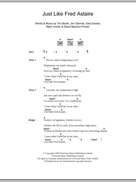 James Just Like Fred Astaire sheet music notes and chords. Download Printable PDF.