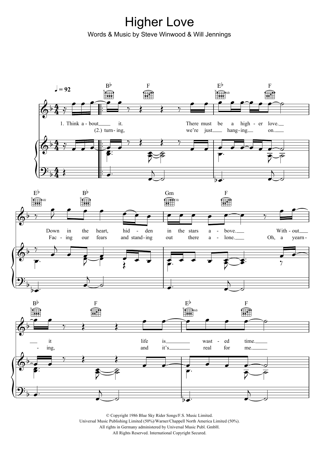 James McMorrow Higher Love sheet music notes and chords. Download Printable PDF.