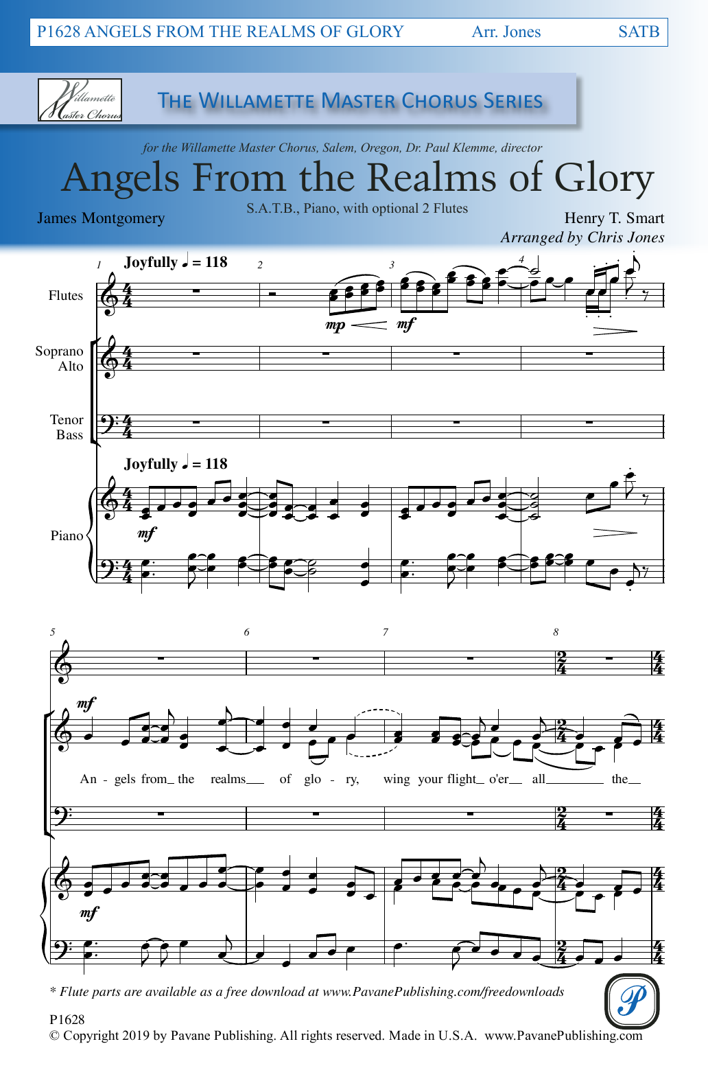 James Montgomery and Henry T. Smart Angels From the Realms of Glory (arr. Chris Jones) sheet music notes and chords. Download Printable PDF.