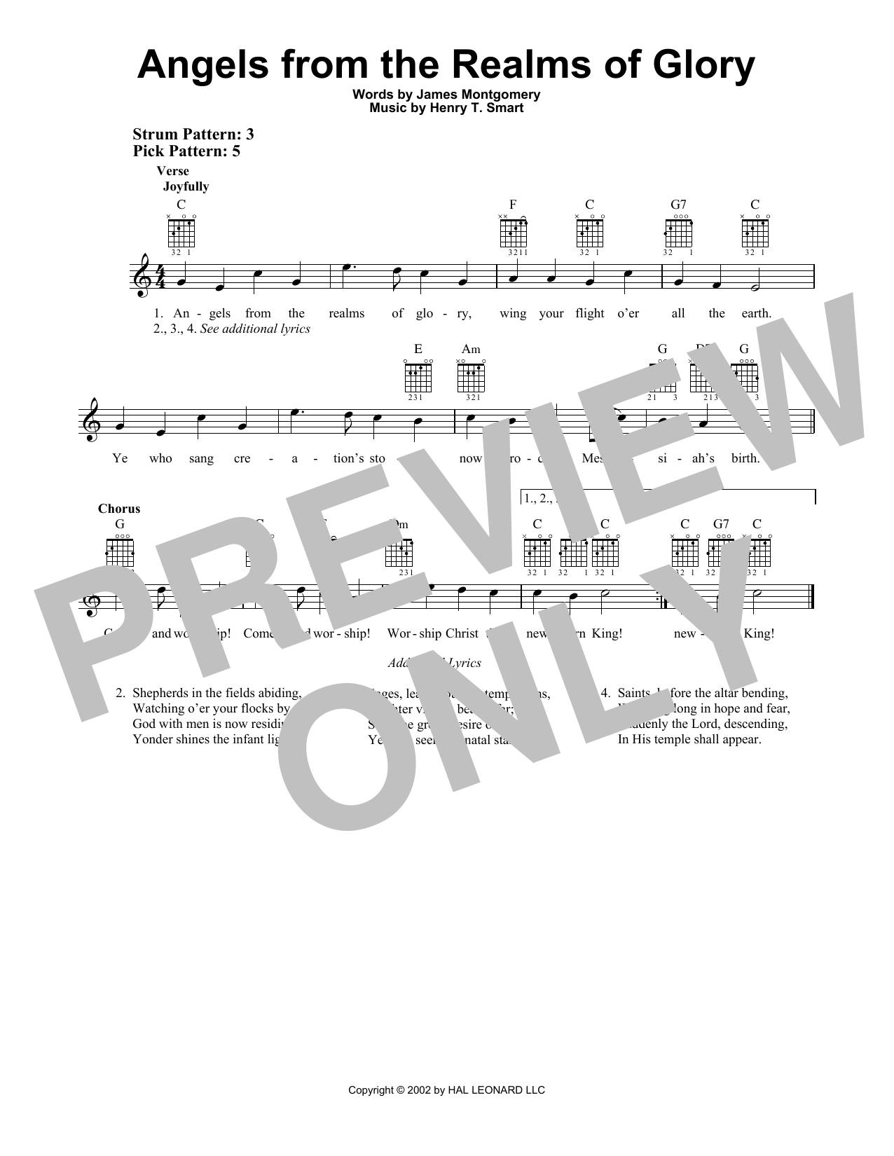 James Montgomery Angels From The Realms Of Glory sheet music notes and chords. Download Printable PDF.