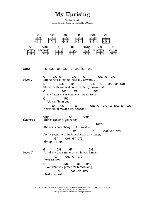 James Morrison My Uprising sheet music notes and chords. Download Printable PDF.