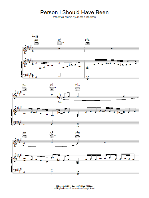 Learn to play James Morrison Person I Should Have Been sheet music for Piano, Vocal & Guitar Chords in minutes. Price: 7.8900$ James Morrison Person I Should Have Been sheet music notes and chords arranged for Piano, Vocal & Guitar Chords