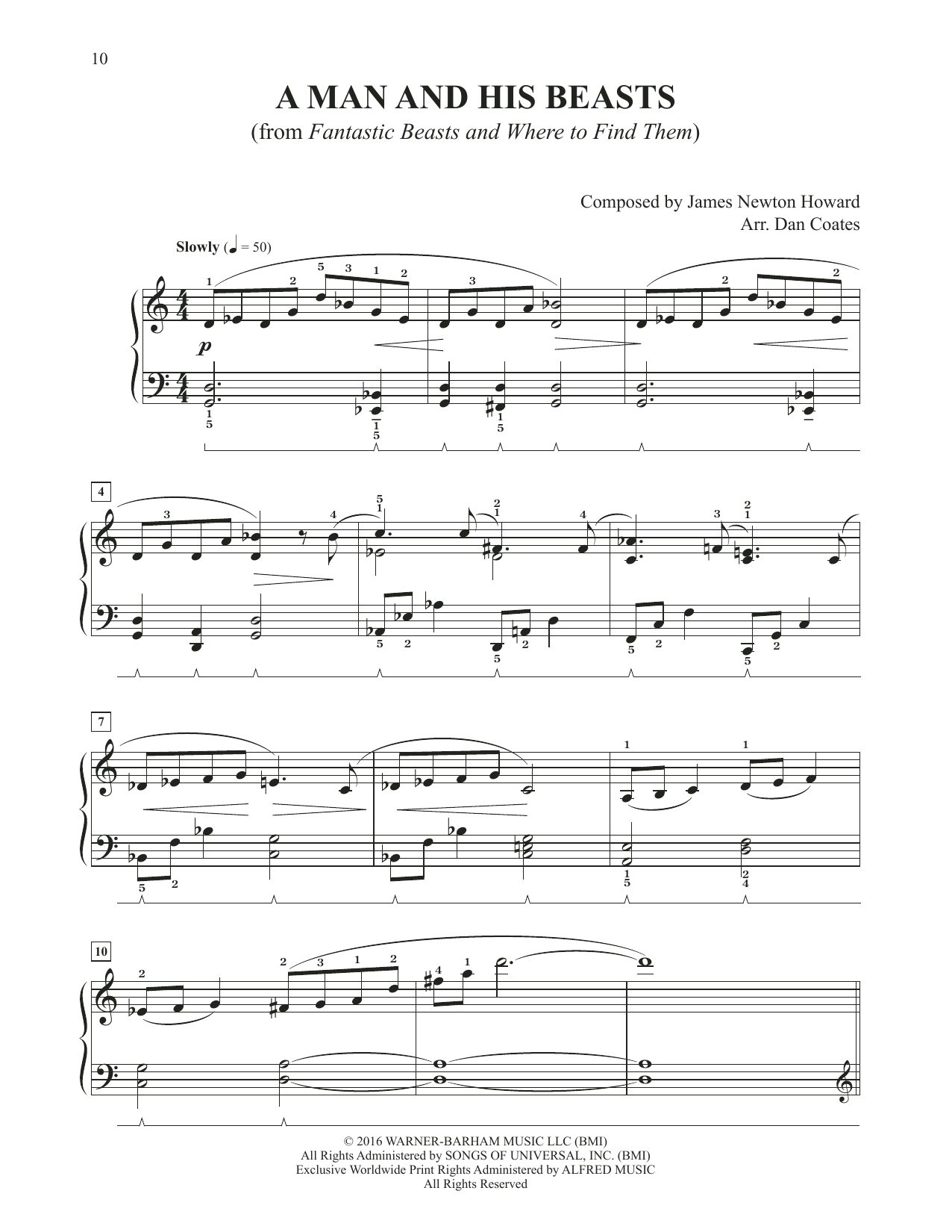 Learn to play James Newton Howard A Man And His Beasts (from Fantastic Beasts And Where To Find Them) (arr. Dan Coates) sheet music for Easy Piano in minutes. Price: 6.9900$ James Newton Howard A Man And His Beasts (from Fantastic Beasts And Where To Find Them) (arr. Dan Coates) sheet music notes and chords arranged for Easy Piano