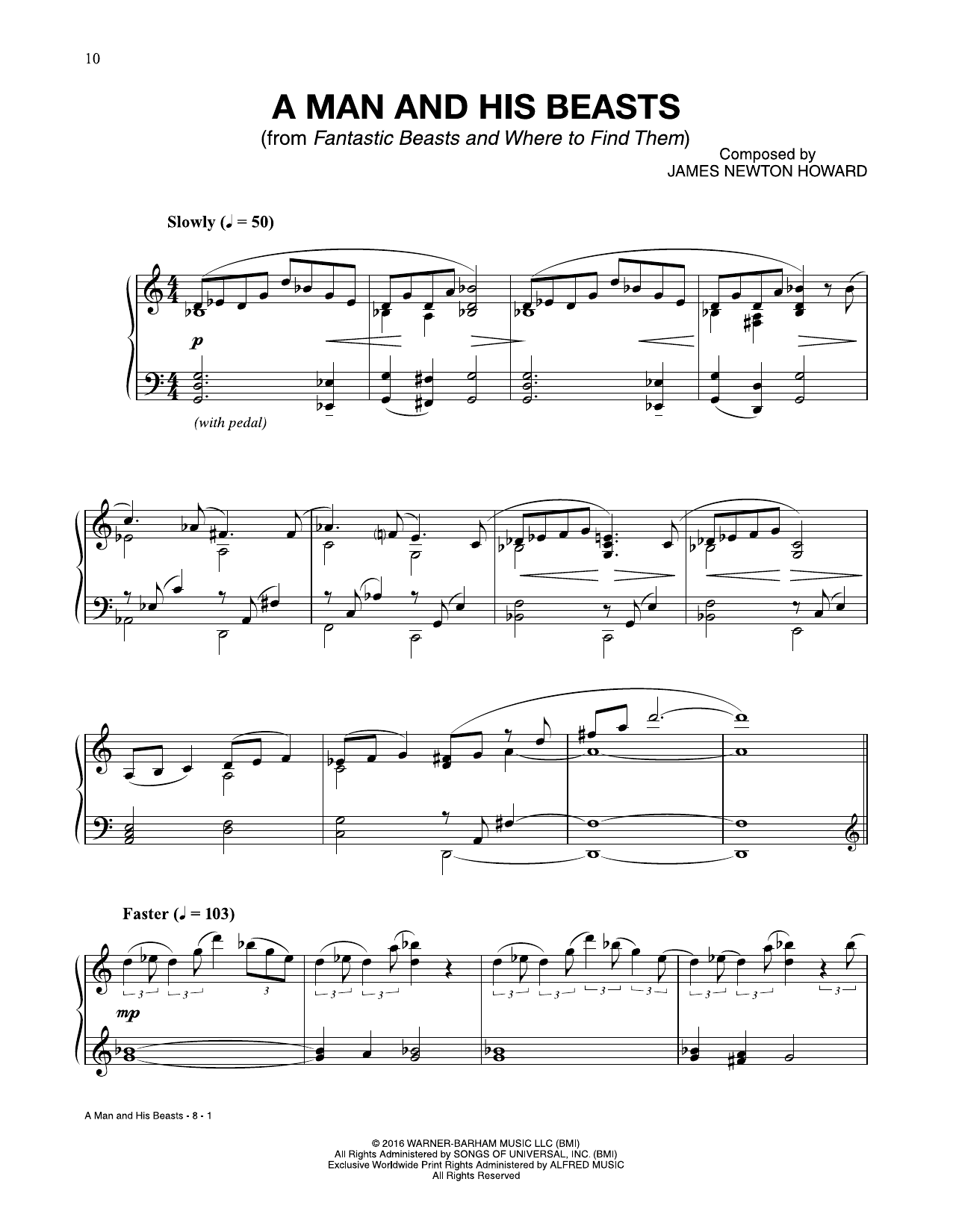 Learn to play James Newton Howard A Man And His Beasts (from Fantastic Beasts And Where To Find Them) sheet music for Piano Solo in minutes. Price: 7.8900$ James Newton Howard A Man And His Beasts (from Fantastic Beasts And Where To Find Them) sheet music notes and chords arranged for Piano Solo