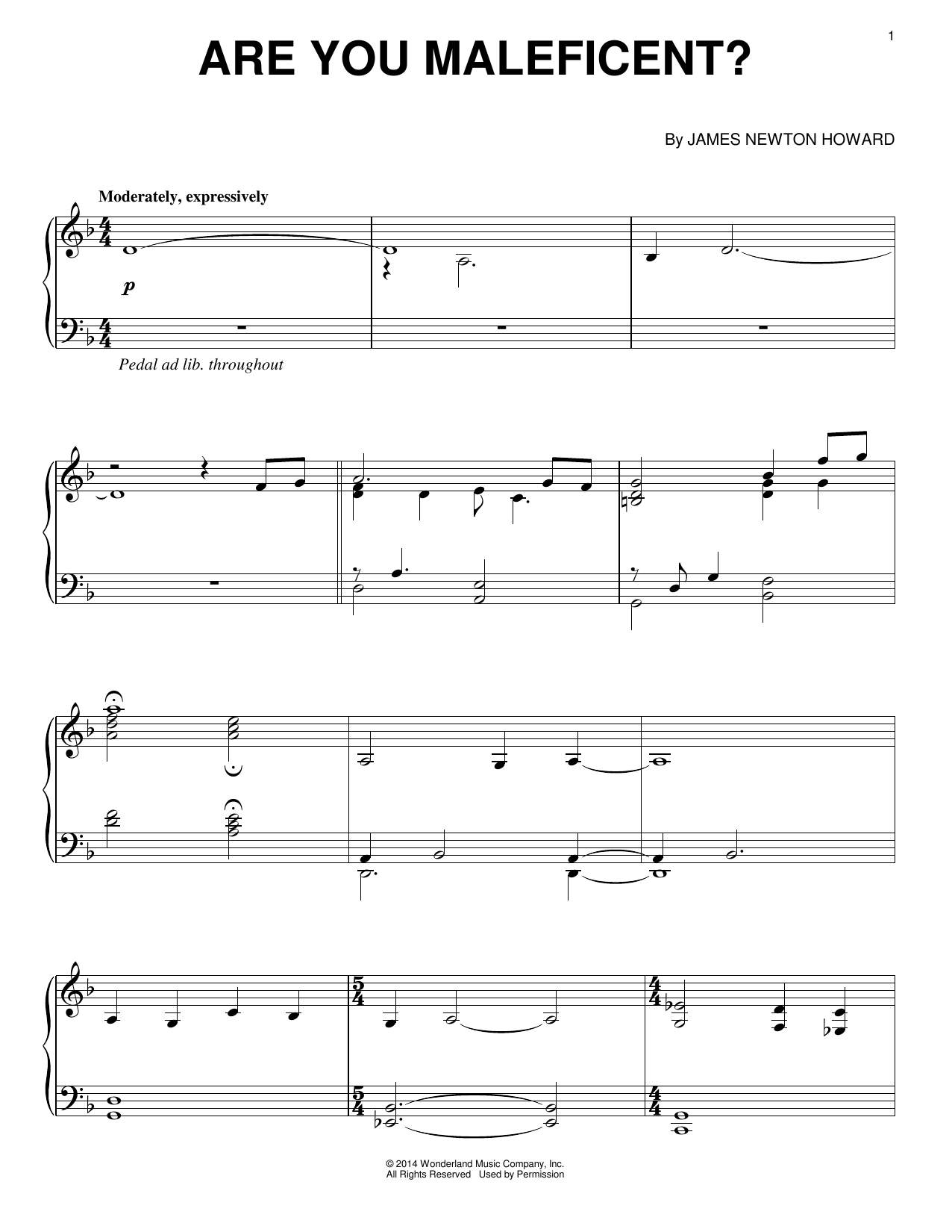 Learn to play James Newton Howard Are You Maleficent? sheet music for Piano Solo in minutes. Price: 7.8900$ James Newton Howard Are You Maleficent? sheet music notes and chords arranged for Piano Solo