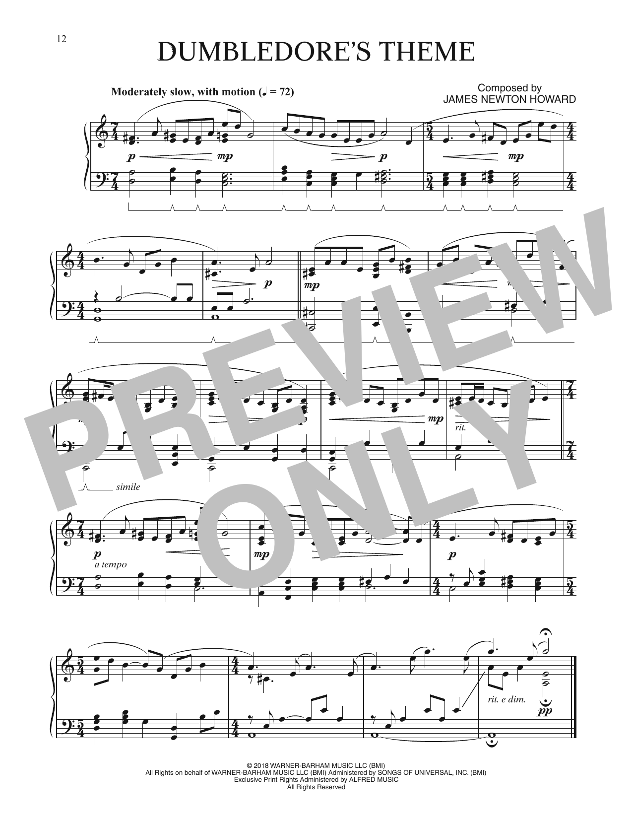 Learn to play James Newton Howard Dumbeldore's Theme (from Fantastic Beasts: The Crimes Of Grindelwald) sheet music for Piano Solo in minutes. Price: 7.8900$ James Newton Howard Dumbeldore's Theme (from Fantastic Beasts: The Crimes Of Grindelwald) sheet music notes and chords arranged for Piano Solo