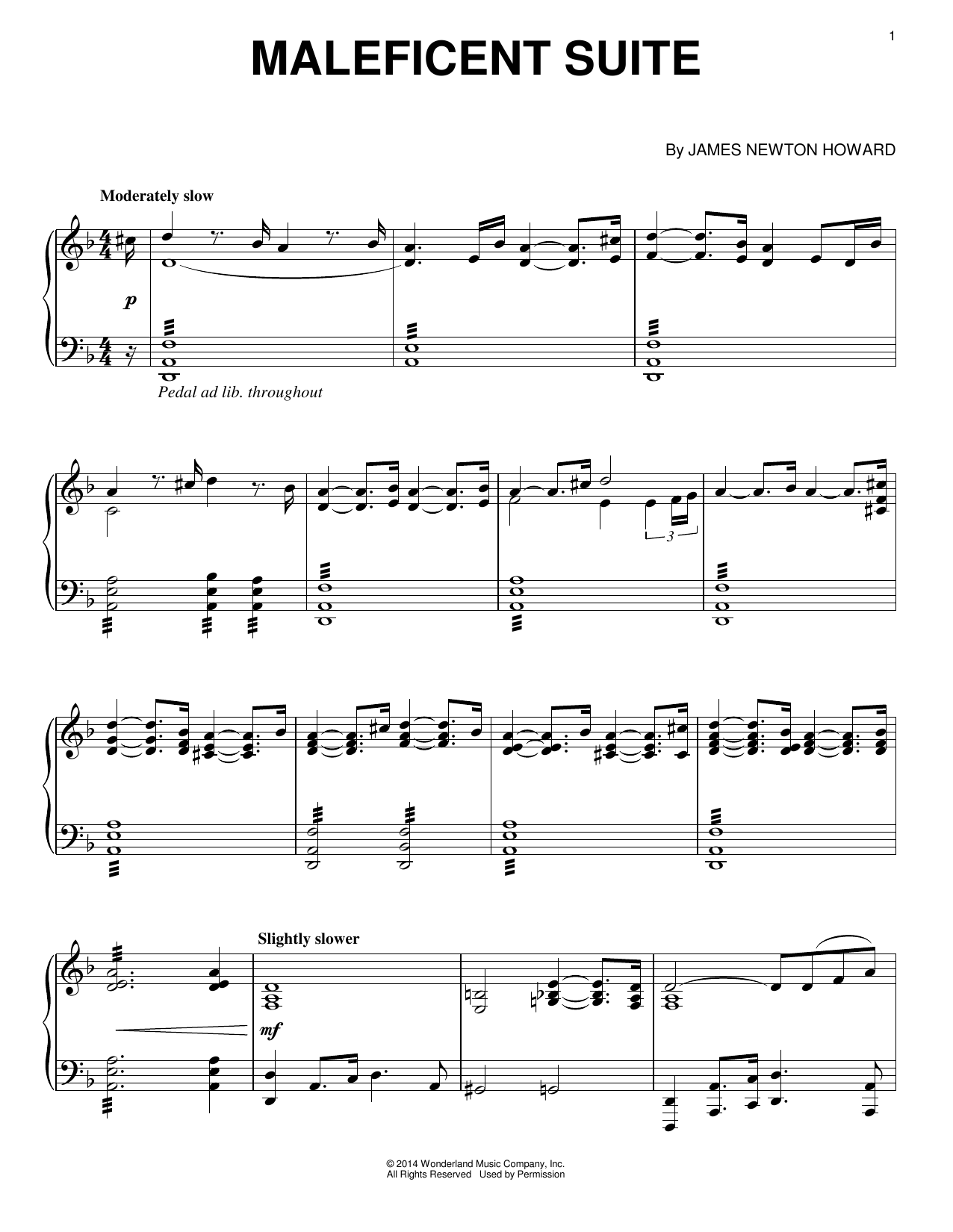 Learn to play James Newton Howard Maleficent Suite sheet music for Piano Solo in minutes. Price: 7.8900$ James Newton Howard Maleficent Suite sheet music notes and chords arranged for Piano Solo