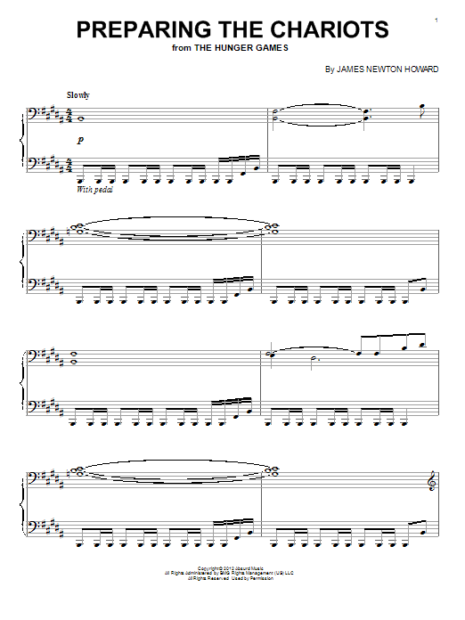 James Newton Howard Preparing The Chariots sheet music notes and chords arranged for Piano Solo