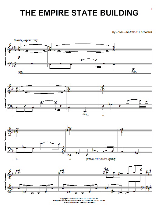 Learn to play James Newton Howard The Empire State Building (from King Kong) sheet music for Piano Solo in minutes. Price: 7.8900$ James Newton Howard The Empire State Building (from King Kong) sheet music notes and chords arranged for Piano Solo