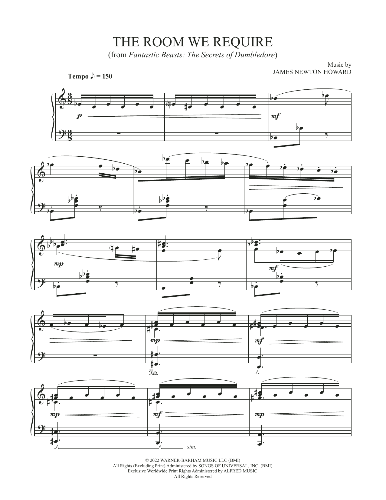 Learn to play James Newton Howard The Room We Require (from Fantastic Beasts: The Secrets Of Dumbledore) sheet music for Piano Solo in minutes. Price: 7.8900$ James Newton Howard The Room We Require (from Fantastic Beasts: The Secrets Of Dumbledore) sheet music notes and chords arranged for Piano Solo