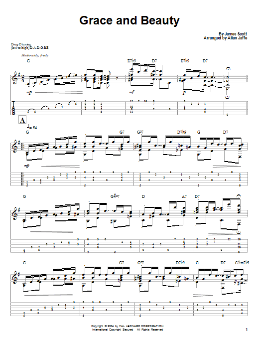 James Scott Grace And Beauty sheet music notes and chords arranged for Piano Solo