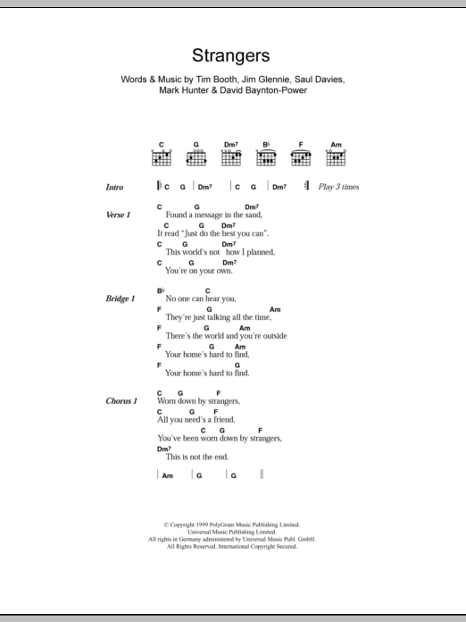 Learn to play James Strangers sheet music for Guitar Chords/Lyrics in minutes. Price: 4.4900$ James Strangers sheet music notes and chords arranged for Guitar Chords/Lyrics