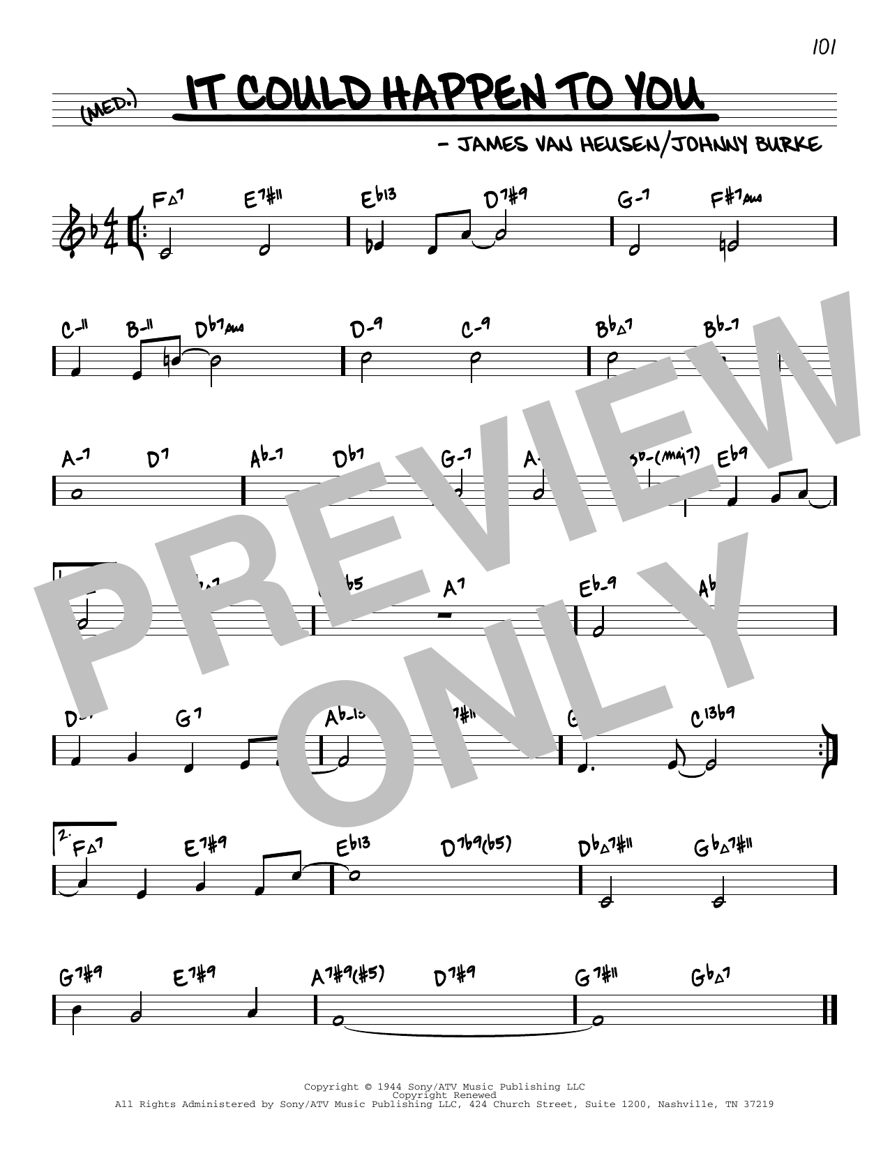 James Van Heusen It Could Happen To You (arr. David Hazeltine) sheet music notes and chords. Download Printable PDF.