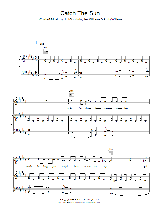 Learn to play Jamie Cullum Catch The Sun sheet music for Piano, Vocal & Guitar Chords in minutes. Price: 7.8900$ Jamie Cullum Catch The Sun sheet music notes and chords arranged for Piano, Vocal & Guitar Chords