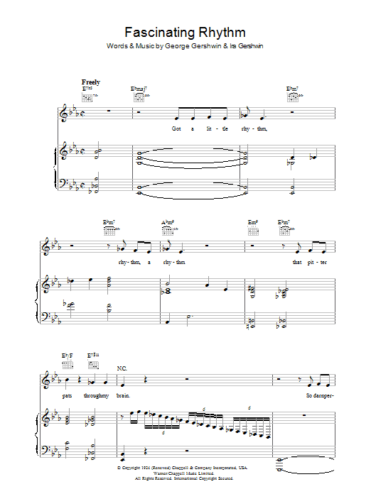 Jamie Cullum Fascinating Rhythm sheet music notes and chords arranged for Piano, Vocal & Guitar Chords