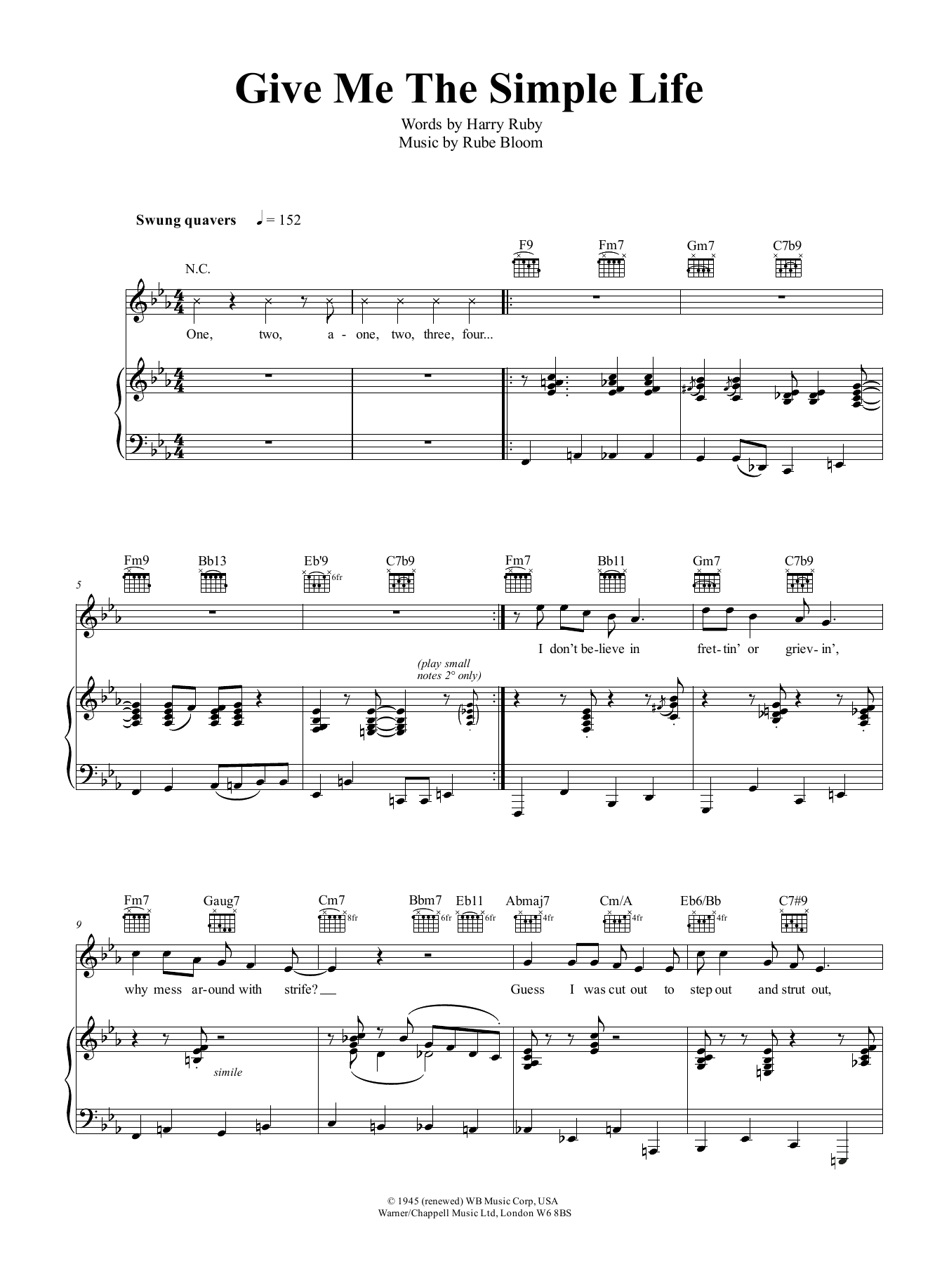 Jamie Cullum Give Me The Simple Life sheet music notes and chords. Download Printable PDF.