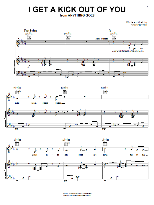 Jamie Cullum I Get A Kick Out Of You sheet music notes and chords. Download Printable PDF.