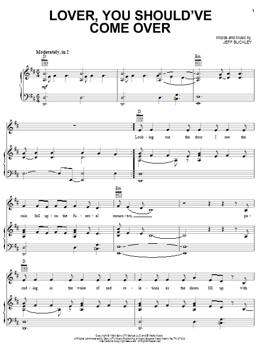 Learn to play Jamie Cullum Lover, You Should've Come Over sheet music for Piano, Vocal & Guitar Chords (Right-Hand Melody) in minutes. Price: 7.8900$ Jamie Cullum Lover, You Should've Come Over sheet music notes and chords arranged for Piano, Vocal & Guitar Chords (Right-Hand Melody)