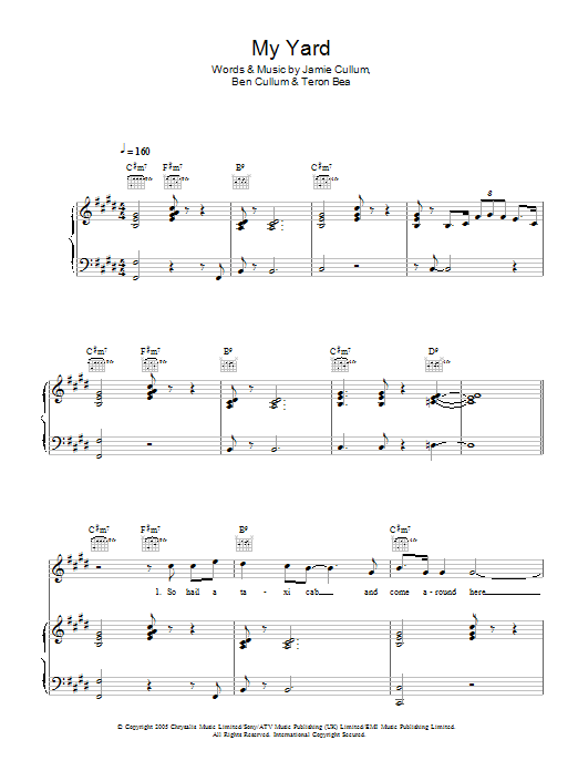 Learn to play Jamie Cullum My Yard sheet music for Piano, Vocal & Guitar Chords in minutes. Price: 7.8900$ Jamie Cullum My Yard sheet music notes and chords arranged for Piano, Vocal & Guitar Chords
