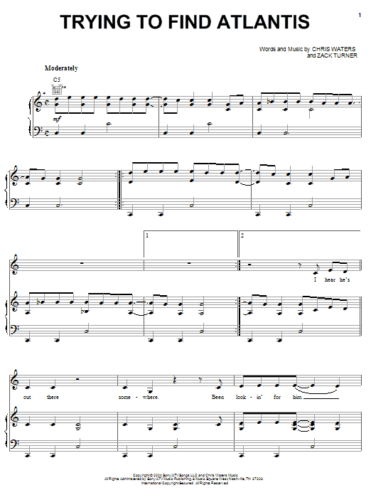 Learn to play Jamie O'Neal Trying To Find Atlantis sheet music for Piano, Vocal & Guitar Chords (Right-Hand Melody) in minutes. Price: 7.8900$ Jamie O'Neal Trying To Find Atlantis sheet music notes and chords arranged for Piano, Vocal & Guitar Chords (Right-Hand Melody)