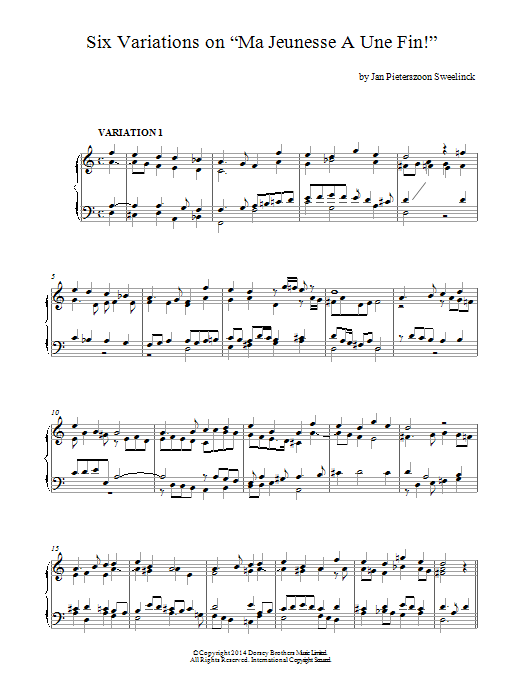 Learn to play Jan Pieterszoon Sweelinck 6 Variations On Ma Jeunesse A Une Fin! sheet music for Piano Solo in minutes. Price: 7.8900$ Jan Pieterszoon Sweelinck 6 Variations On Ma Jeunesse A Une Fin! sheet music notes and chords arranged for Piano Solo