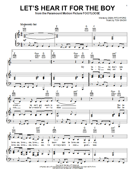 Jana Kramer Let's Hear It For The Boy sheet music notes and chords. Download Printable PDF.