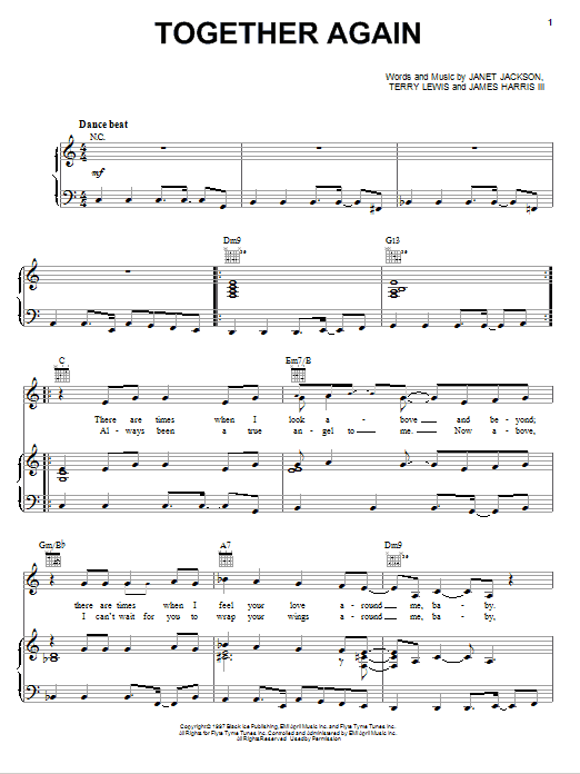 Janet Jackson Together Again sheet music notes and chords. Download Printable PDF.