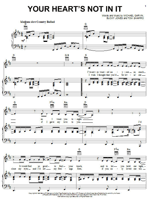 Learn to play Janie Fricke Your Heart's Not In It sheet music for Piano, Vocal & Guitar Chords (Right-Hand Melody) in minutes. Price: 7.8900$ Janie Fricke Your Heart's Not In It sheet music notes and chords arranged for Piano, Vocal & Guitar Chords (Right-Hand Melody)