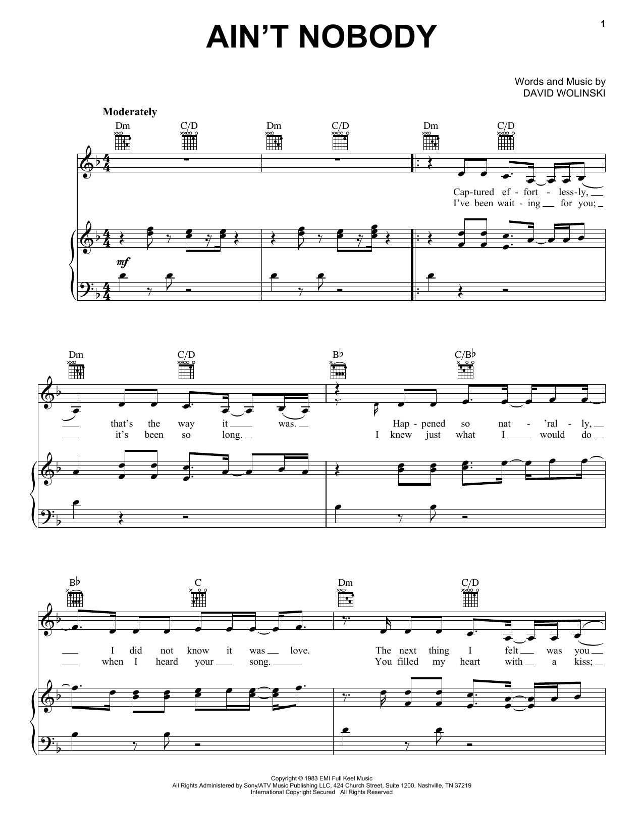 Learn to play Jasmine Thompson Ain't Nobody sheet music for Piano, Vocal & Guitar Chords in minutes. Price: 7.8900$ Jasmine Thompson Ain't Nobody sheet music notes and chords arranged for Piano, Vocal & Guitar Chords