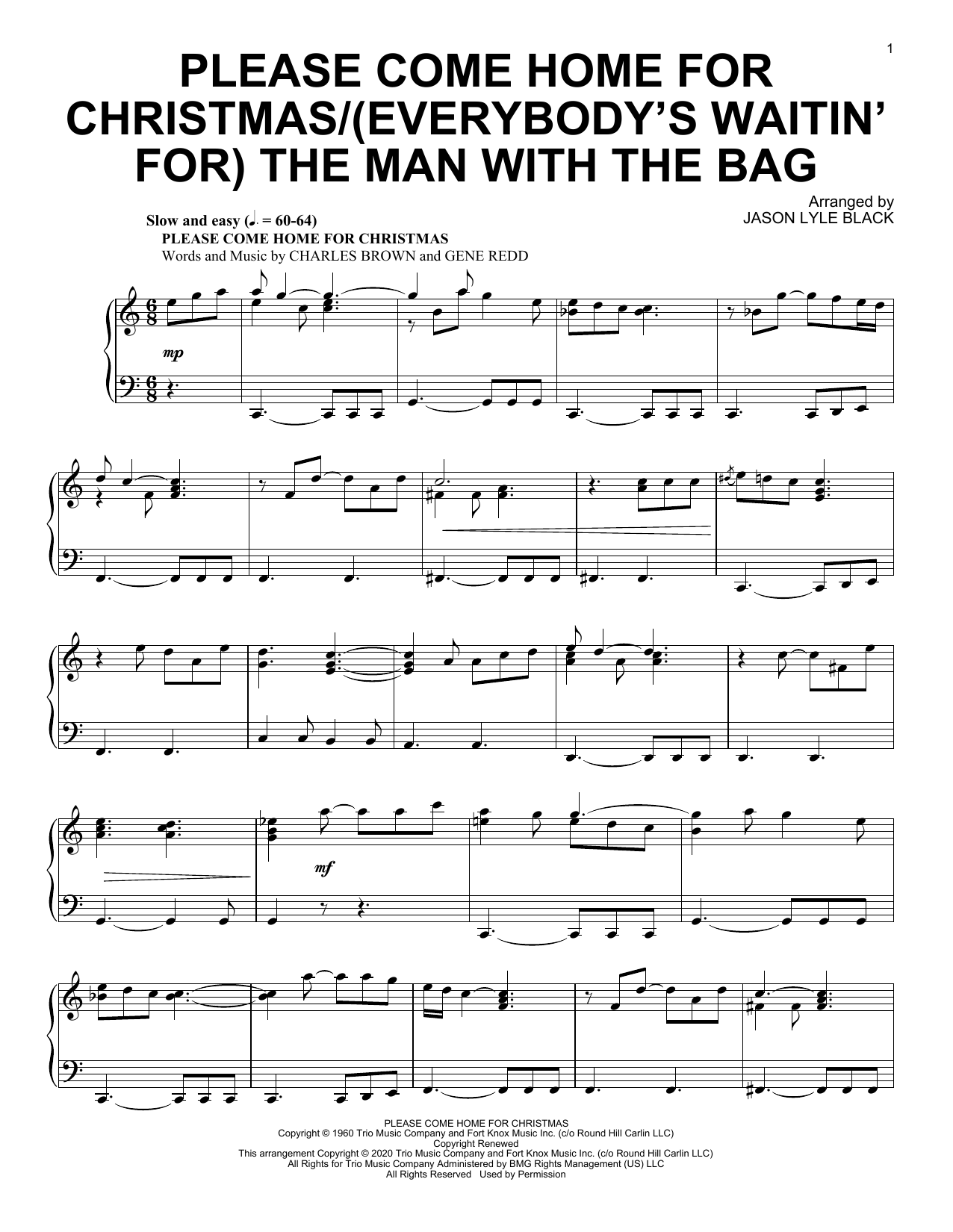 Jason Lyle Black Please Come Home For Christmas/(Everybody's Waitin' For) The Man With The Bag sheet music notes and chords. Download Printable PDF.