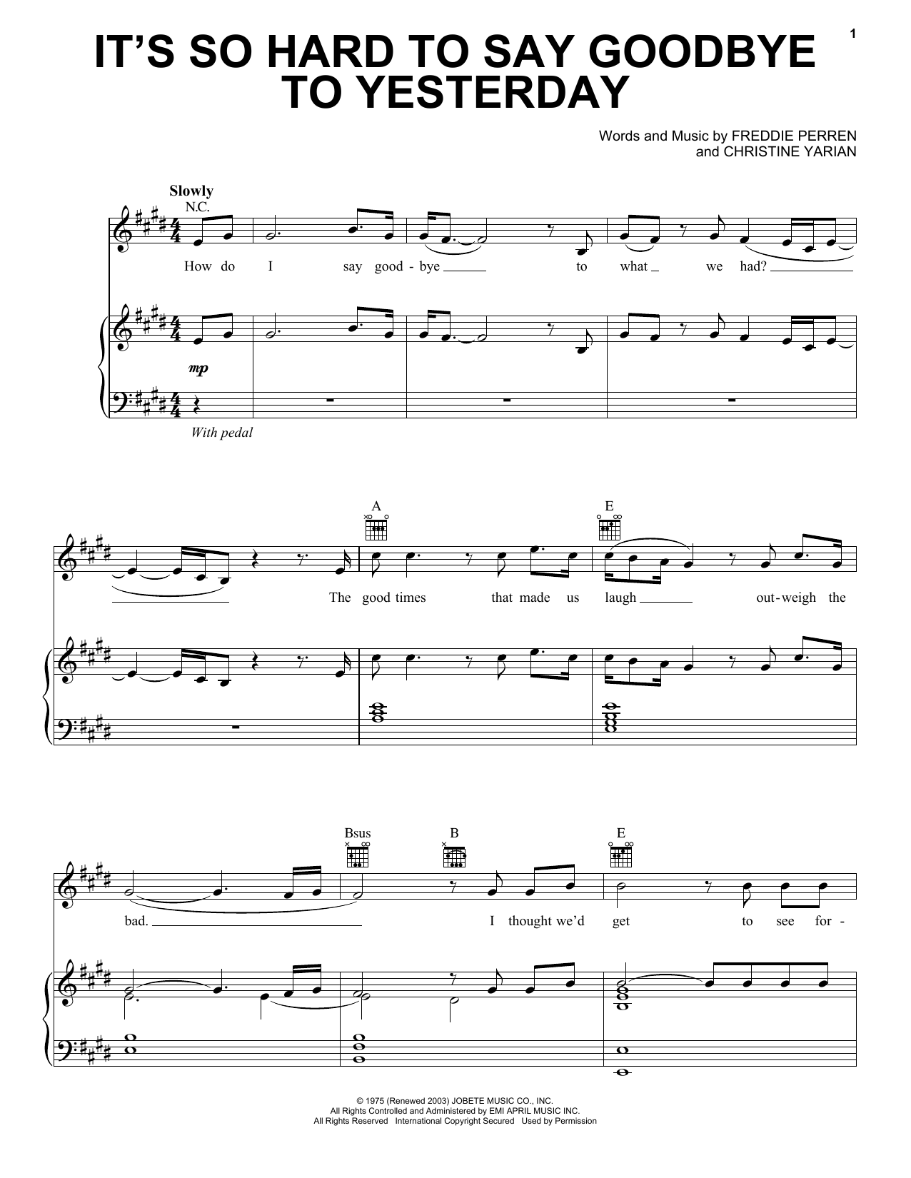 Learn to play Jason Mraz It's So Hard To Say Goodbye To Yesterday sheet music for Piano, Vocal & Guitar Chords (Right-Hand Melody) in minutes. Price: 7.8900$ Jason Mraz It's So Hard To Say Goodbye To Yesterday sheet music notes and chords arranged for Piano, Vocal & Guitar Chords (Right-Hand Melody)