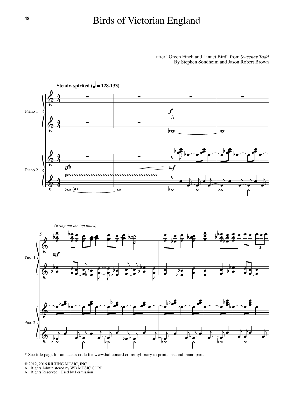 Learn to play Jason Robert Brown Birds Of Victorian England sheet music for Piano Solo in minutes. Price: 7.8900$ Jason Robert Brown Birds Of Victorian England sheet music notes and chords arranged for Piano Solo